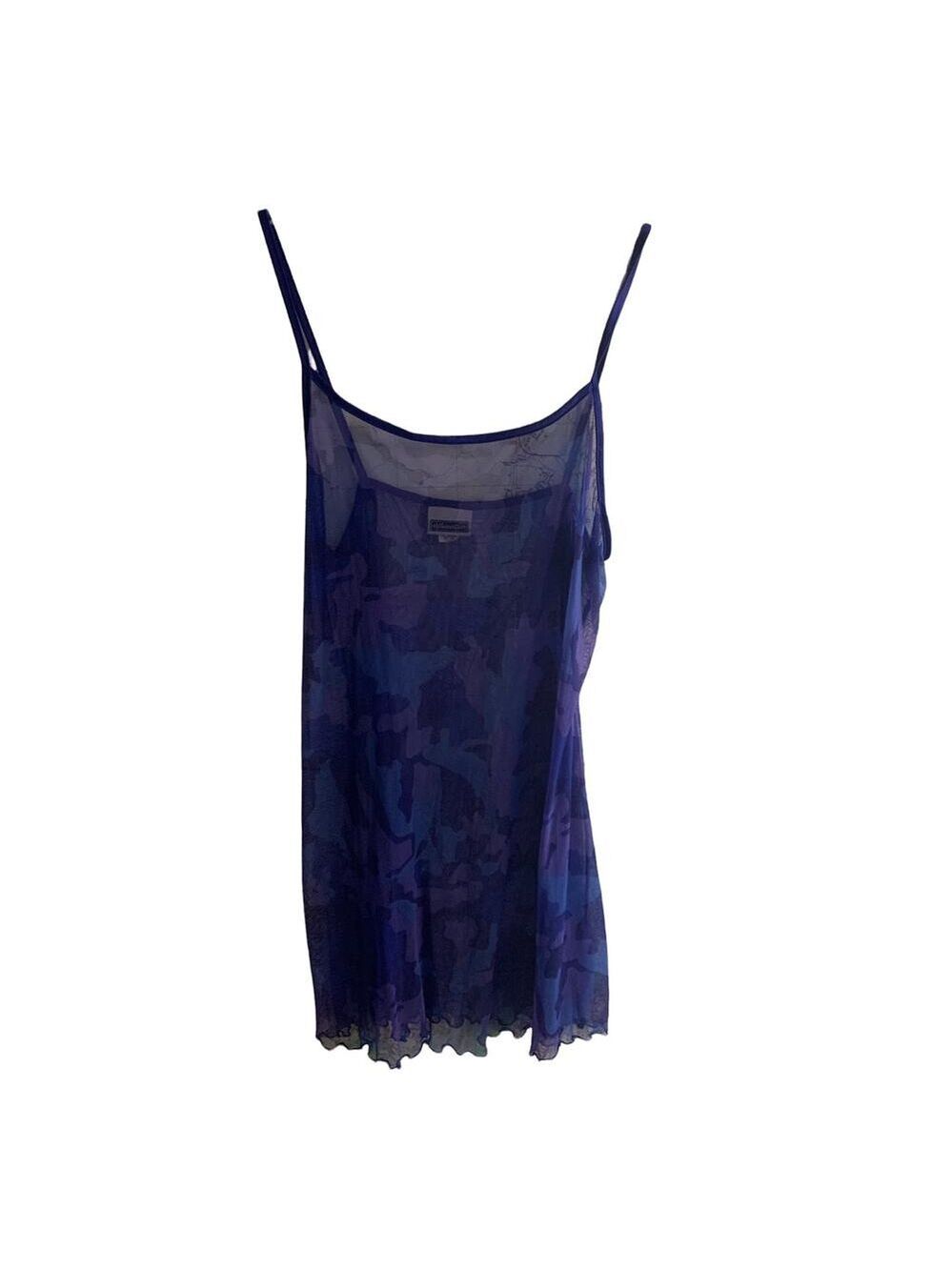 Xhilaration Y2K See Thru Sheer Blue Camouflage Nightie baby doll Slip X-Large